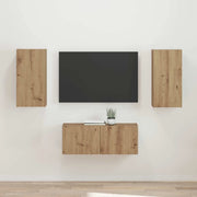Set mobile TV 2 pcs Rovere artigianale Legno multistrato 3408969