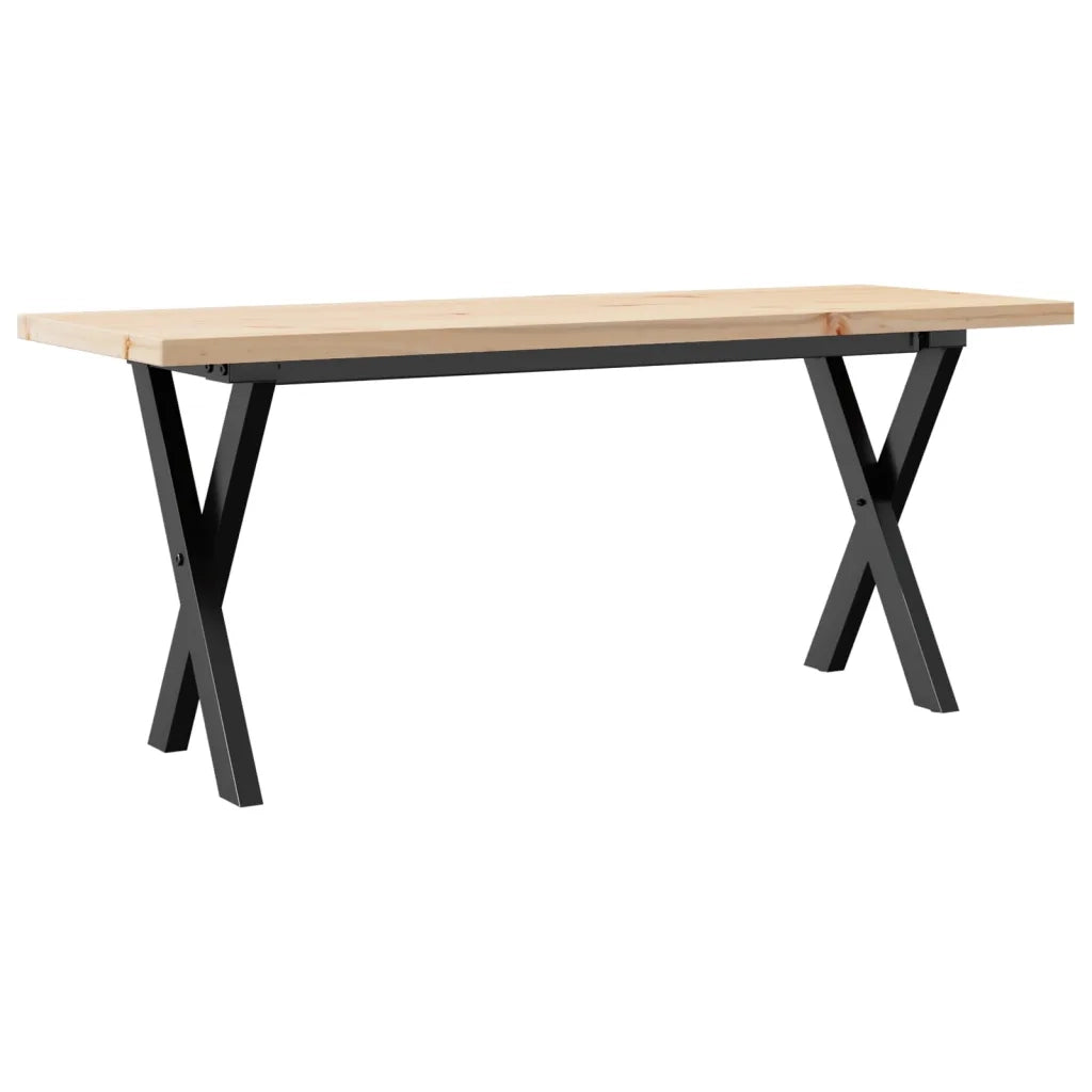 Tavolino Salotto Telaio a X 110x40x45,5 cm Legno Pino e Acciaio 3282755
