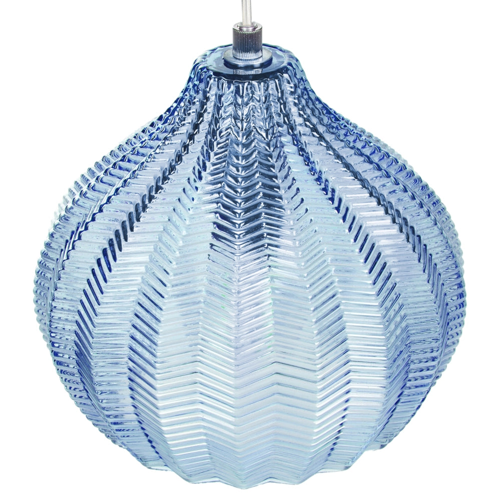 Lampada a sospensione con paralume in vetro blu Illuminazione retrò Luce a sospensione