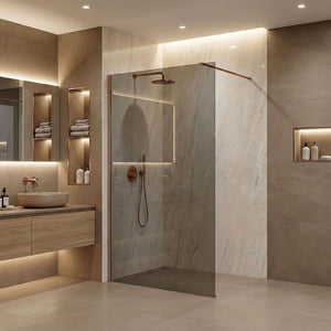 Parete Doccia Rea Flexi Grey / Brush Copper 110