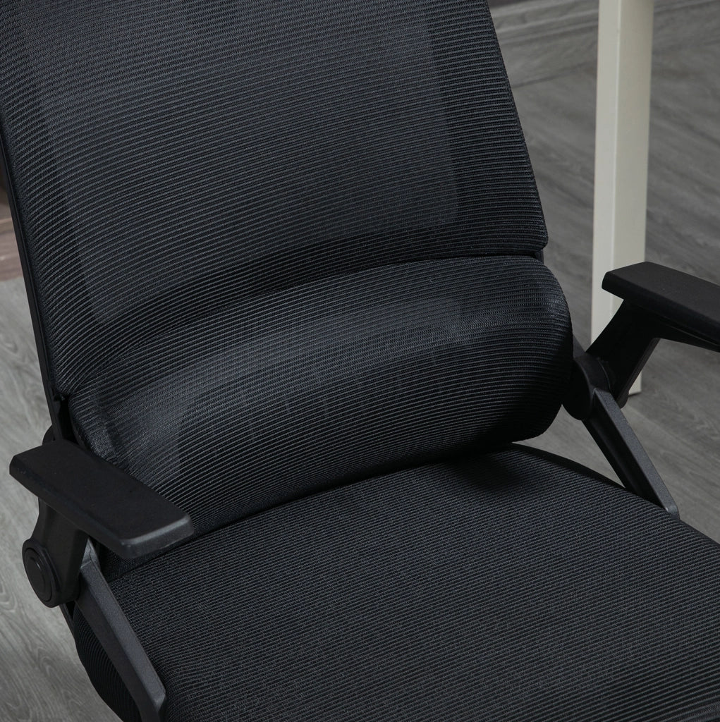 Sedia da ufficio ergonomica nera con poggiatesta