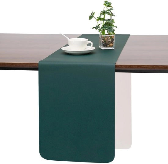 Tavolo da Cucina Esterno, Doppia Faccia, Pelle in Pelle, Impermeabile, Antiscivolo, Decorativo, 30 x 140 cm (Beige Verde)