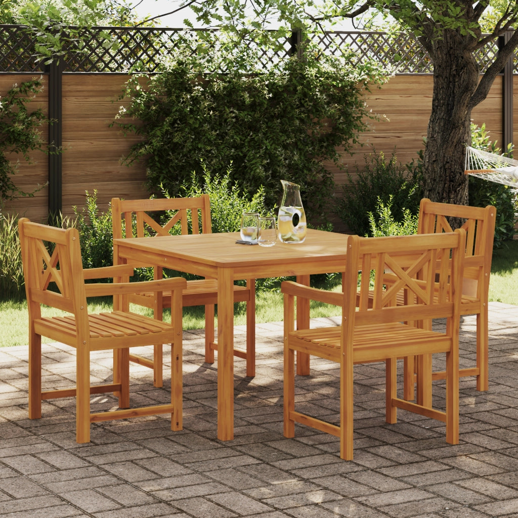 Set da Pranzo da Giardino  5 Pezzi Legno Massello di Acacia