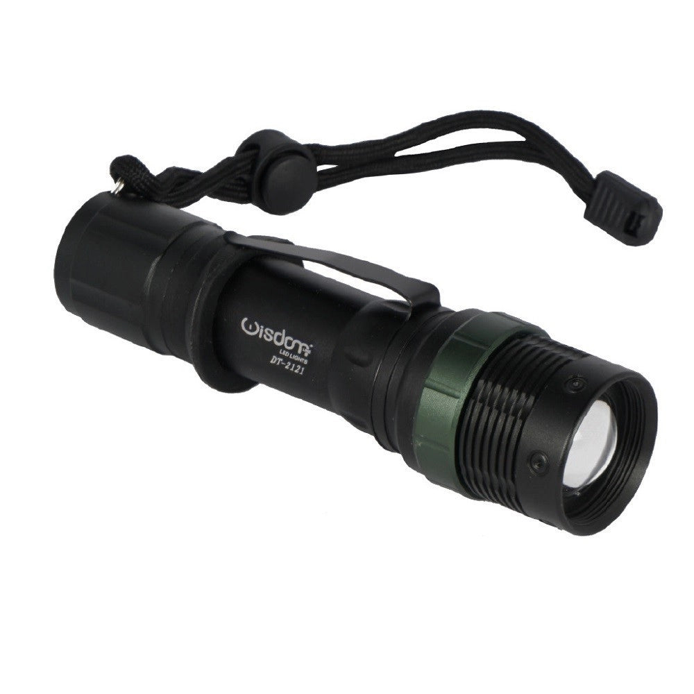 Trade Shop - Torcia Led Cree Q5 Ricaricabile Per Casa Campeggio Escursioni Con Gancio Dt-2121 -