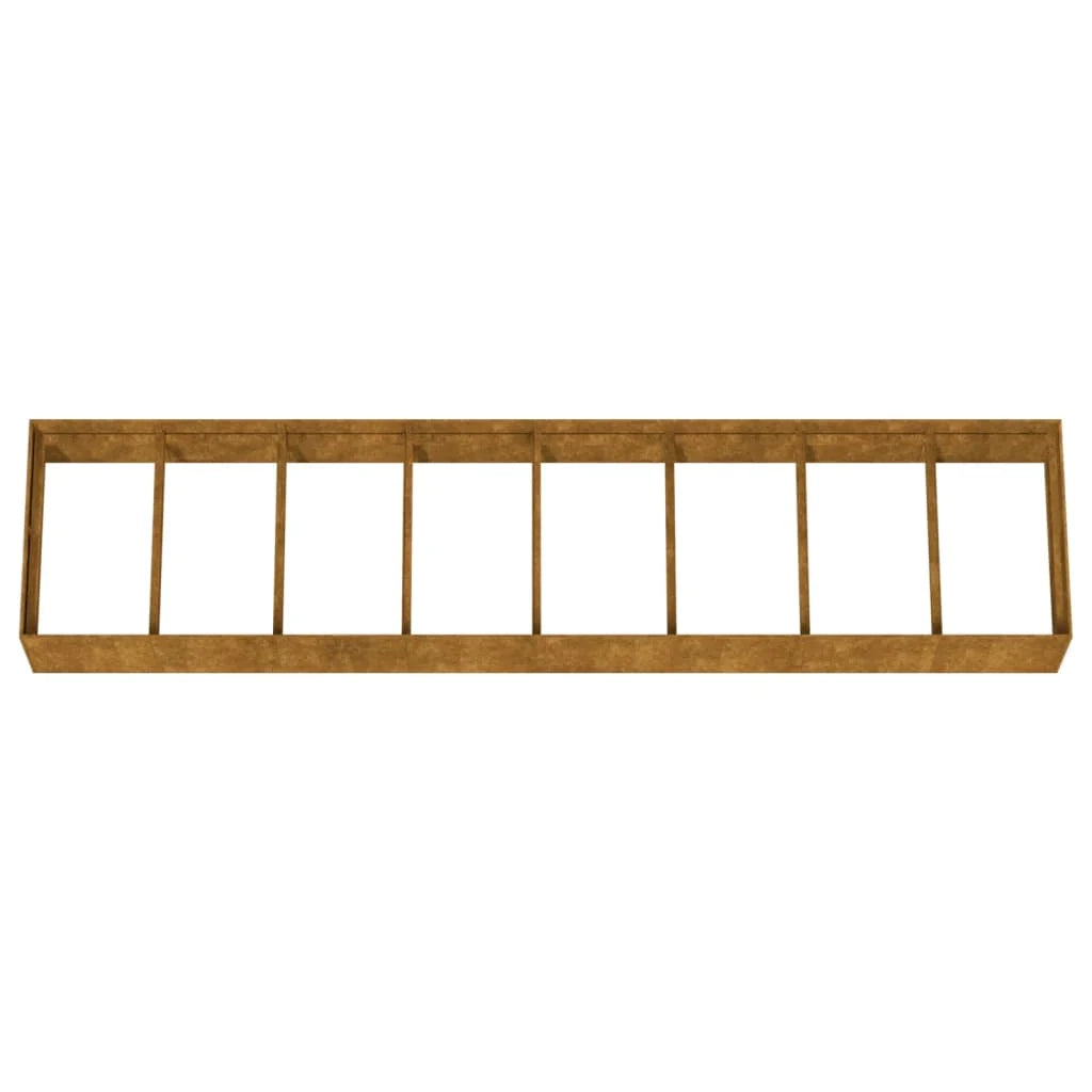 Portavaso per fioriera aiuola rialzata piante fiori terrazzo giardino giardino 360 x 80 x 40 cm acciaio corten marrone 02_0039441