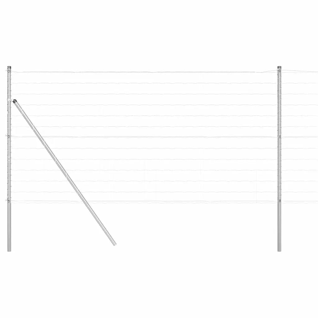 Recinzione con Posto Argento 1 x 25 m Acciaio e PVC