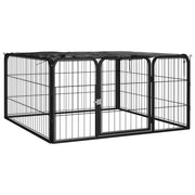 Recinto per cani 4 pannelli 100 x 50 cm acciaio verniciato a polvere nero 02_0043636