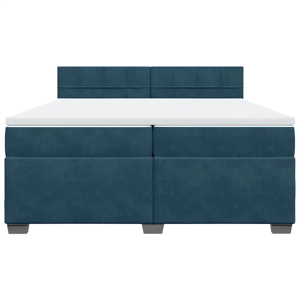 Giroletto a Molle con Materasso Blu 200x200 cm in Velluto 3288706