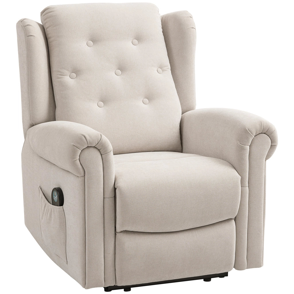 Poltrona massaggiante e riscaldante reclinabile ¨C zephmum ¨C beige