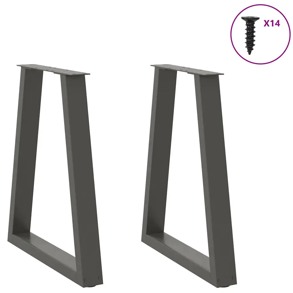 Gambe per tavolo da pranzo a forma di V 2 pz Antracite 50x(72-73,3) cm Acciaio