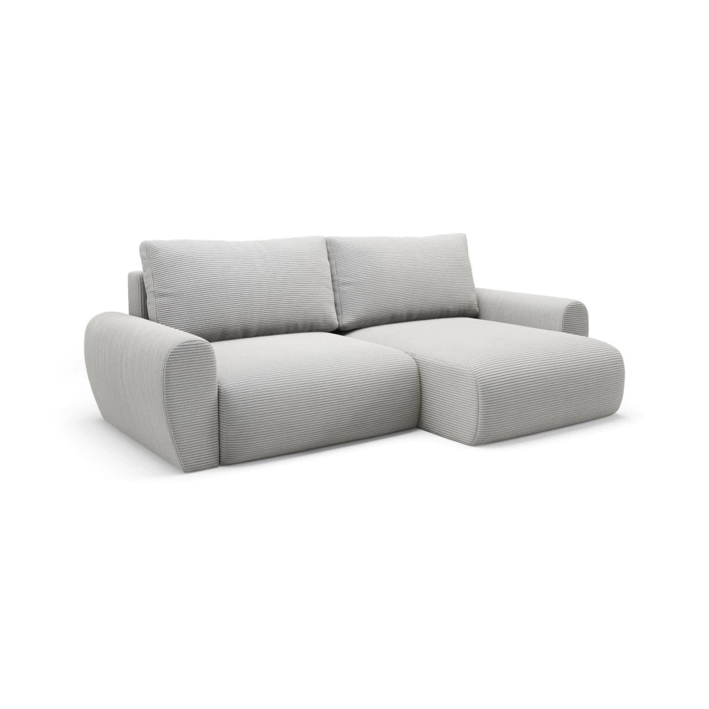 Paullo, Divano Letto con Penisola Contenitore, 253x153 cm Grigio