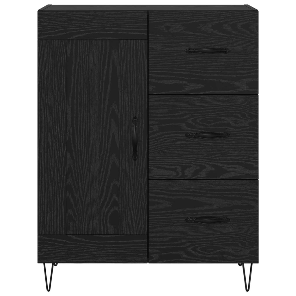 Credenza Rovere Nero 69,5 x 34 x 90 cm Legno ingegnerizzato