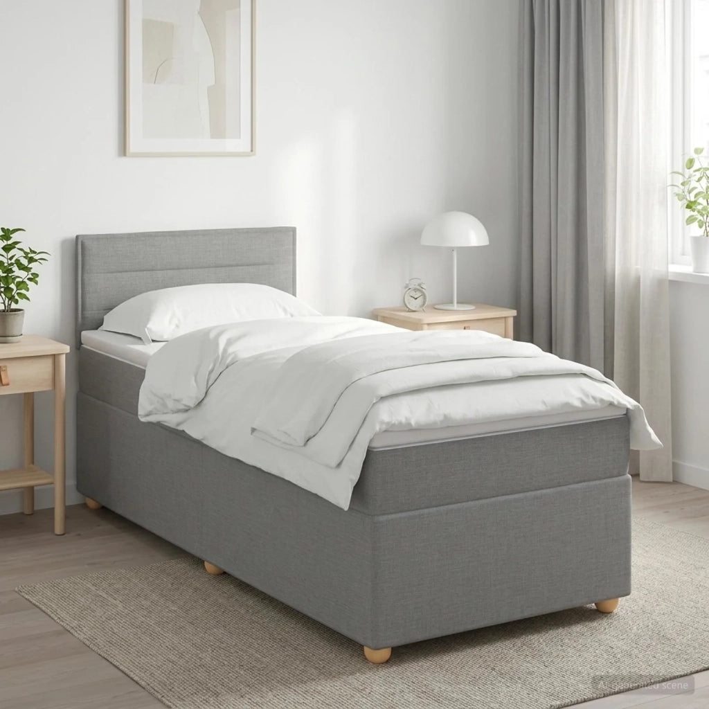 Letto box spring con materasso Grigio Chiaro 80 x 200 cm 3452282