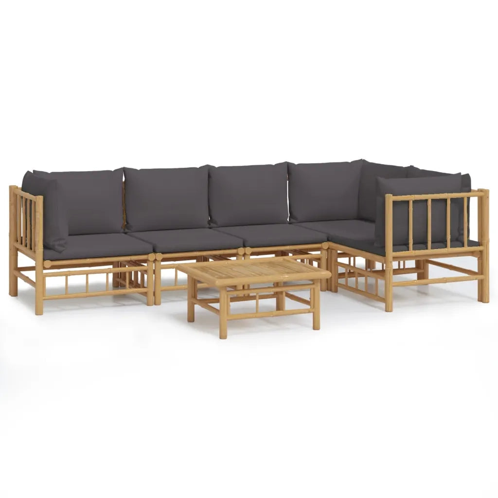Set Salotto da Giardino 6pz con Cuscini Grigio Scuro BambÃ¹cod mxl 76316