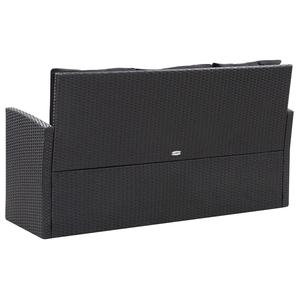 Set Divani da Giardino 6 pz con Cuscini in Polyrattan Nero cod mxl 39874