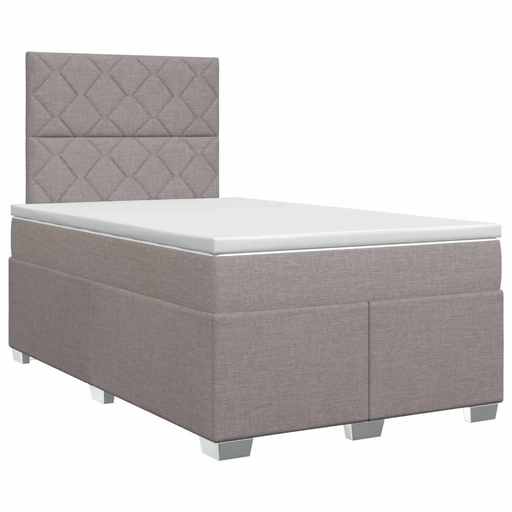 Letto box spring con materasso Tortora 120 x 200 cm Tessuto 3453392