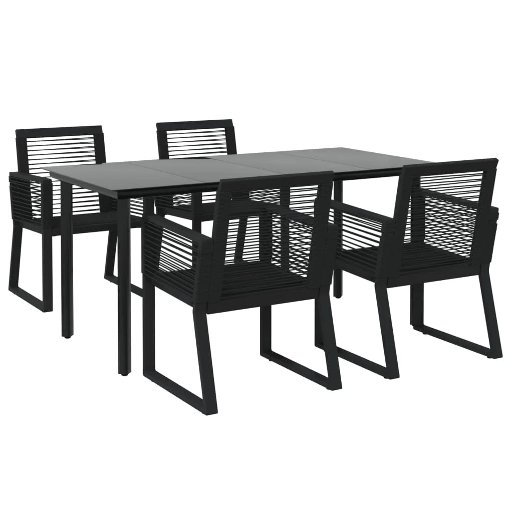 Set da pranzo da giardino in rattan nero PVC da 5 pezzi 02_0014779