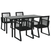 Set da pranzo da giardino in rattan nero PVC da 5 pezzi 02_0014779