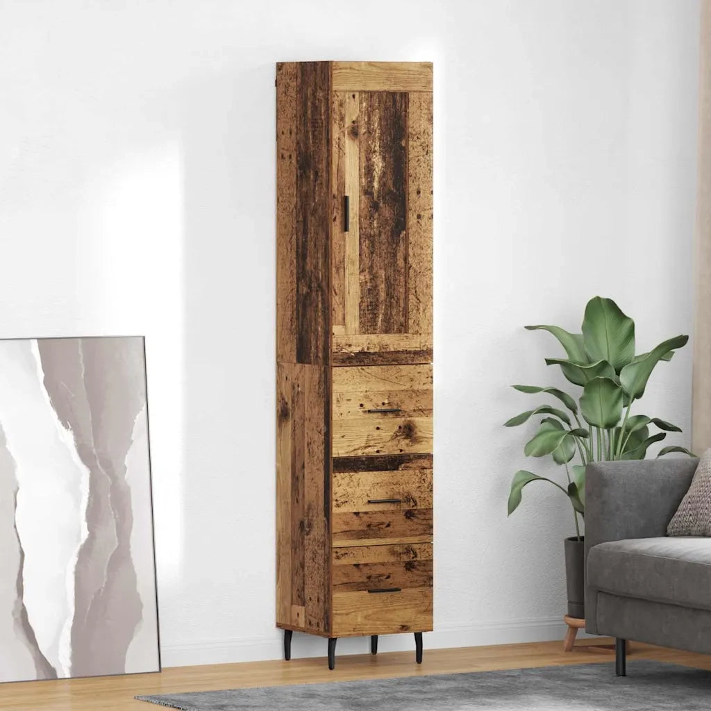 Credenza | Madia | Buffet da pranzo | Armadio da pranzo Legno vecchio 34,5 x 34 x 180 cm Legno multistrato