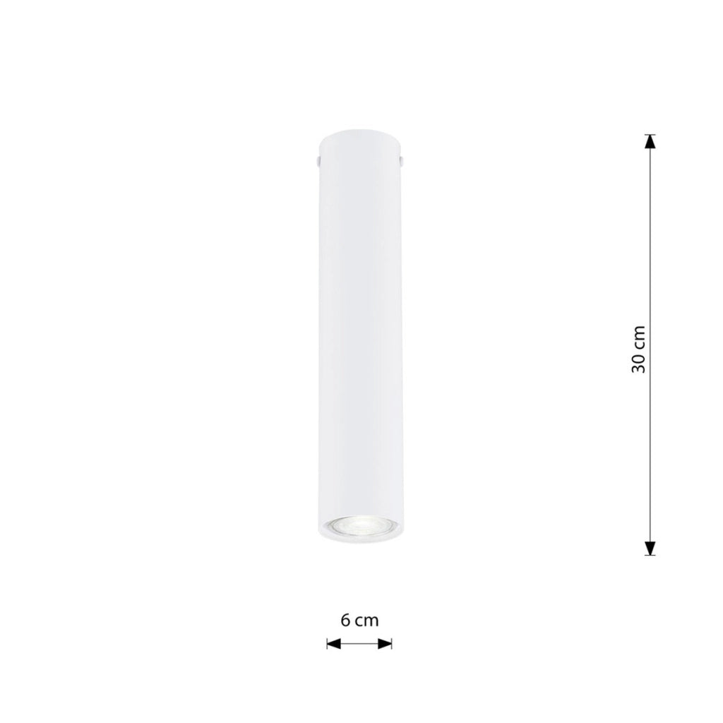 Faretto Tecno in acciaio bianco opaco
