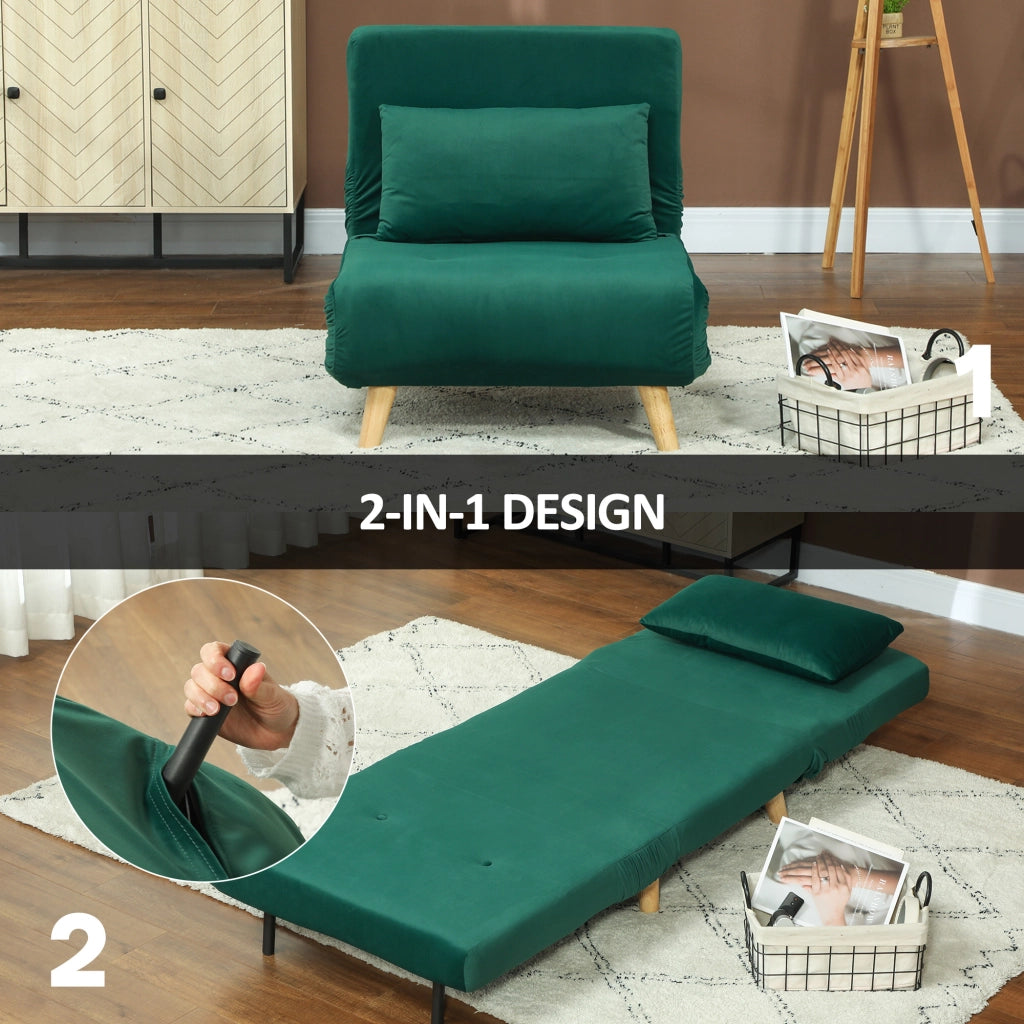 Poltrona letto reclinabile ¨C zephmum ¨C velluto verde scuro 120 kg