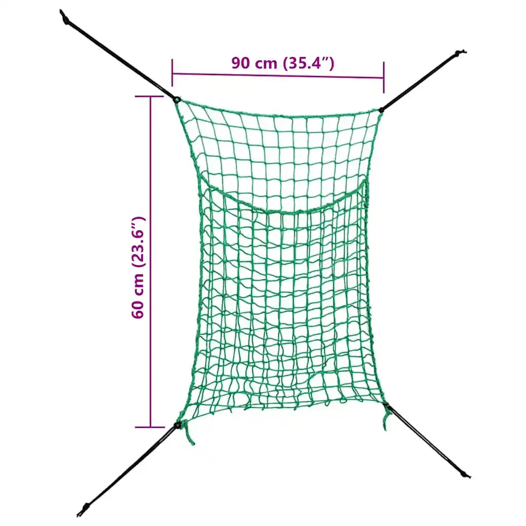vidaXL Reti da Fieno 2pz Rettangolari Verdi 90x60 cm in PP