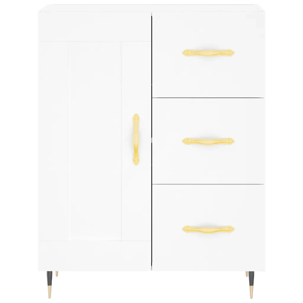 Credenza-Buffet-Armadio da cucina Bianca 69,5x34x180 cm in Legno Multistrato 736031