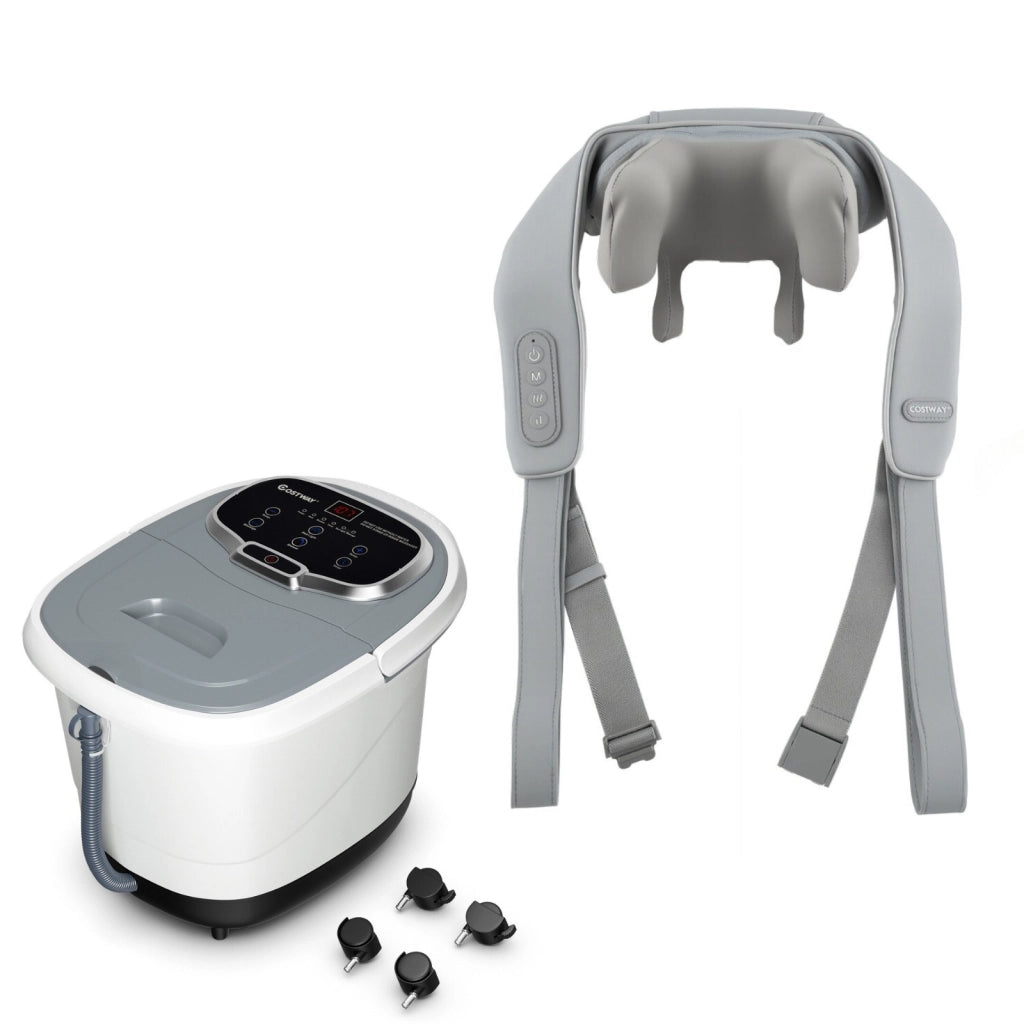 Massaggiatore per collo e spalle e massaggiatore portatile multifunzione con rulli, Massaggiatore shiatsu e massaggiatore elettrico per piedi