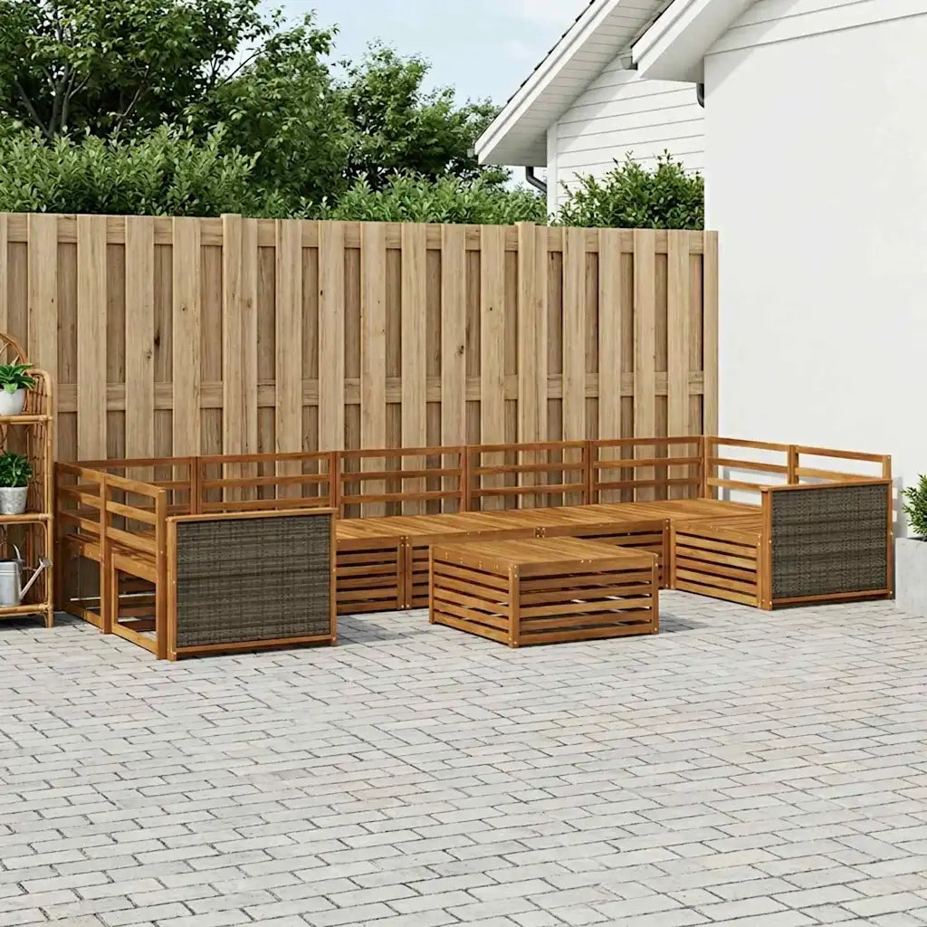Set di divani da esterno 8 pcs Naturale