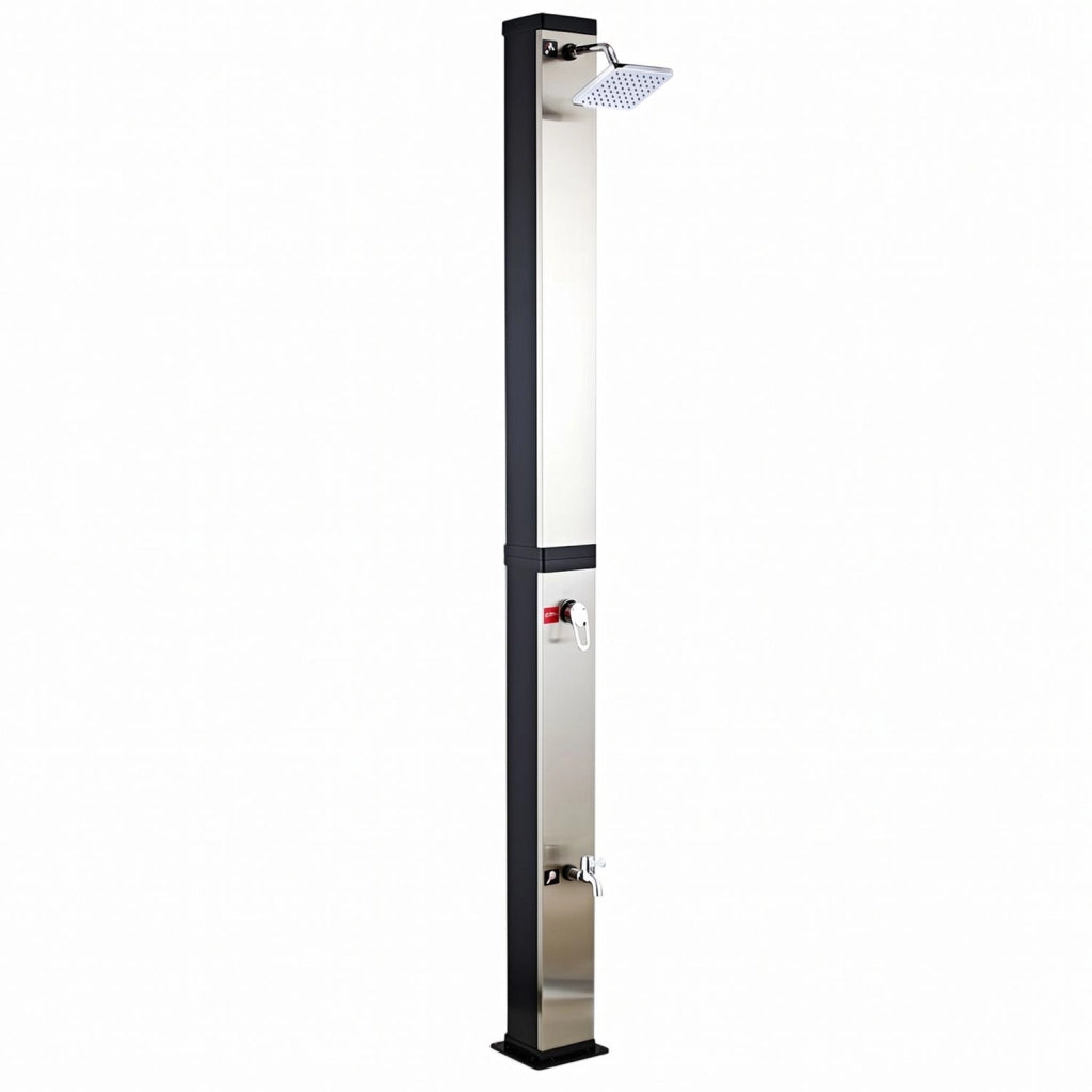 Doccia Solare Rectangular Series 40L con Pannello Solare Integrato per Giardino, Piscina, Campeggio e Outdoor Moderno