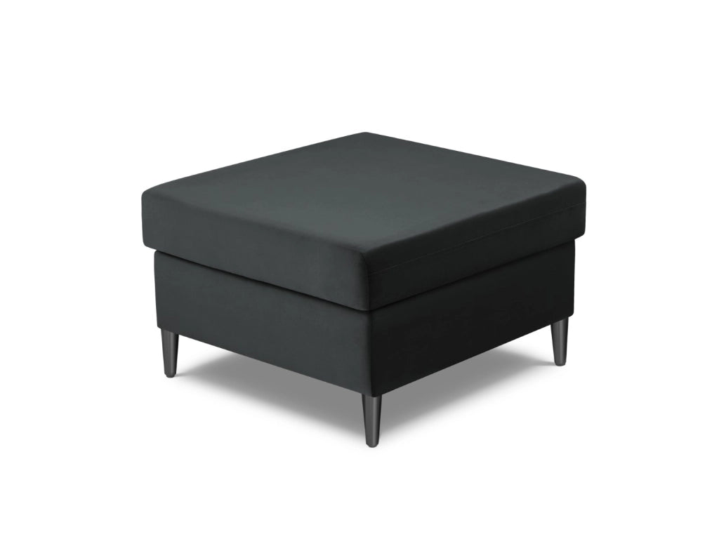 Cosmopolitan Design - Pouf "Kyoto" in velluto grigio scuro 