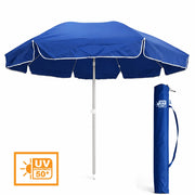 Ombrellone Mare Spiaggia 240 cm Antivento Alluminio UV50+ Inclinabile con Custodia e Trivella