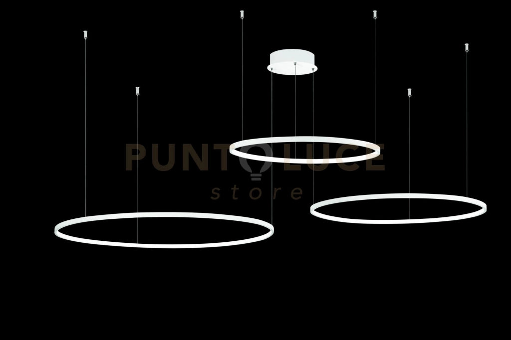 SOSPENSIONE MULTIPLA 3 LED SOEL BIANCO 3000-4000K MAX 6720LM 113W DIMMERABILE D.60-80-100CM