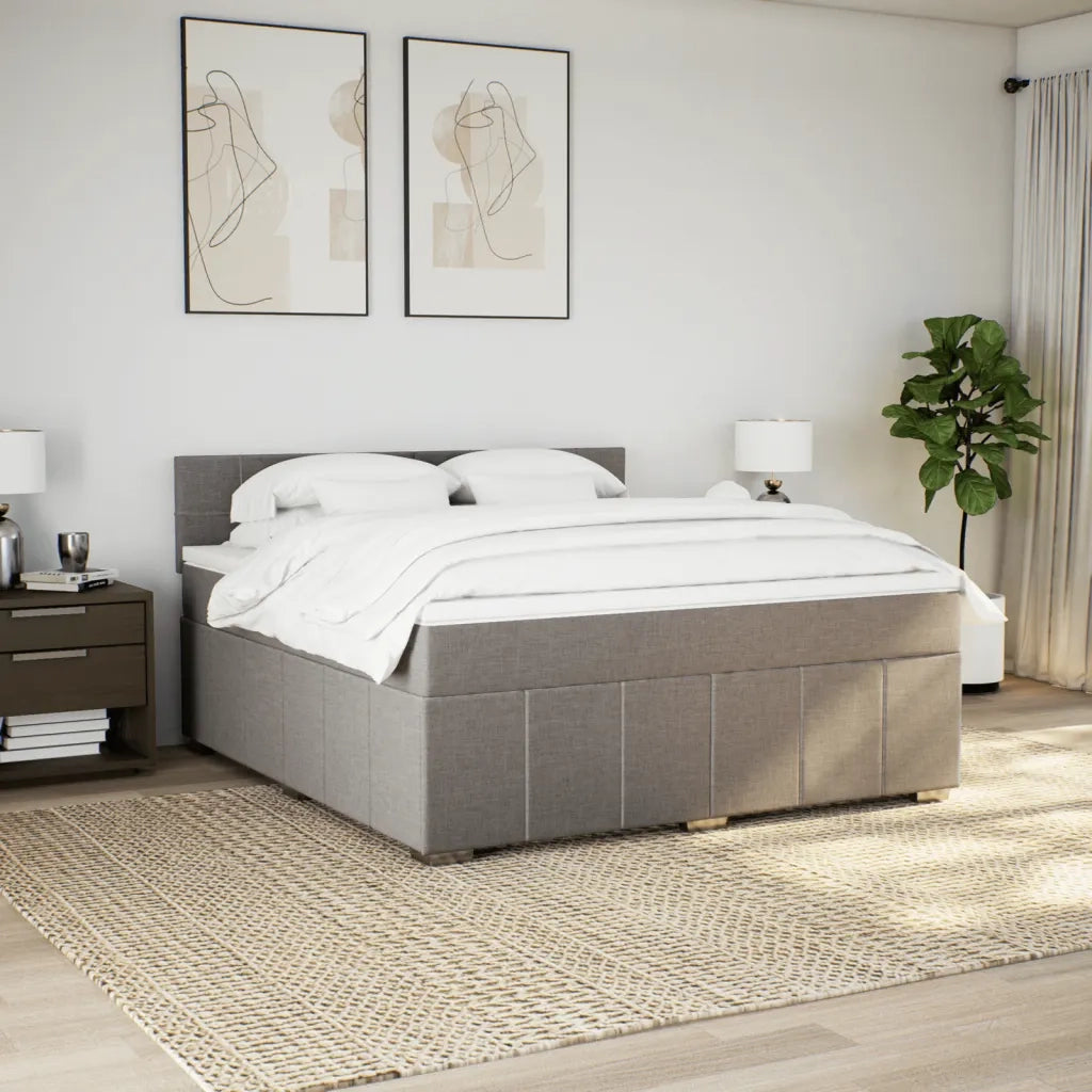 Giroletto a Molle con Materasso Tortora 180x200 cm in Tessuto