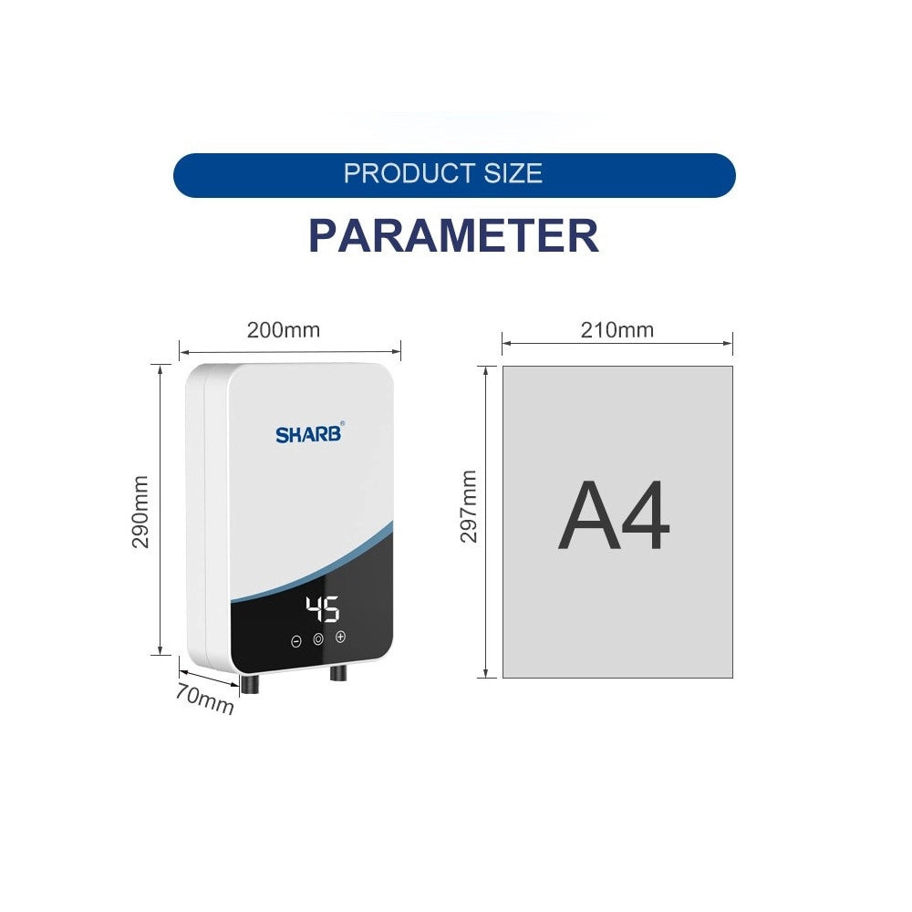 Trade Shop - Scaldabagno Boiler Elettrico Caldaia Acqua Calda Istantanea Con Dispaly Touch -
