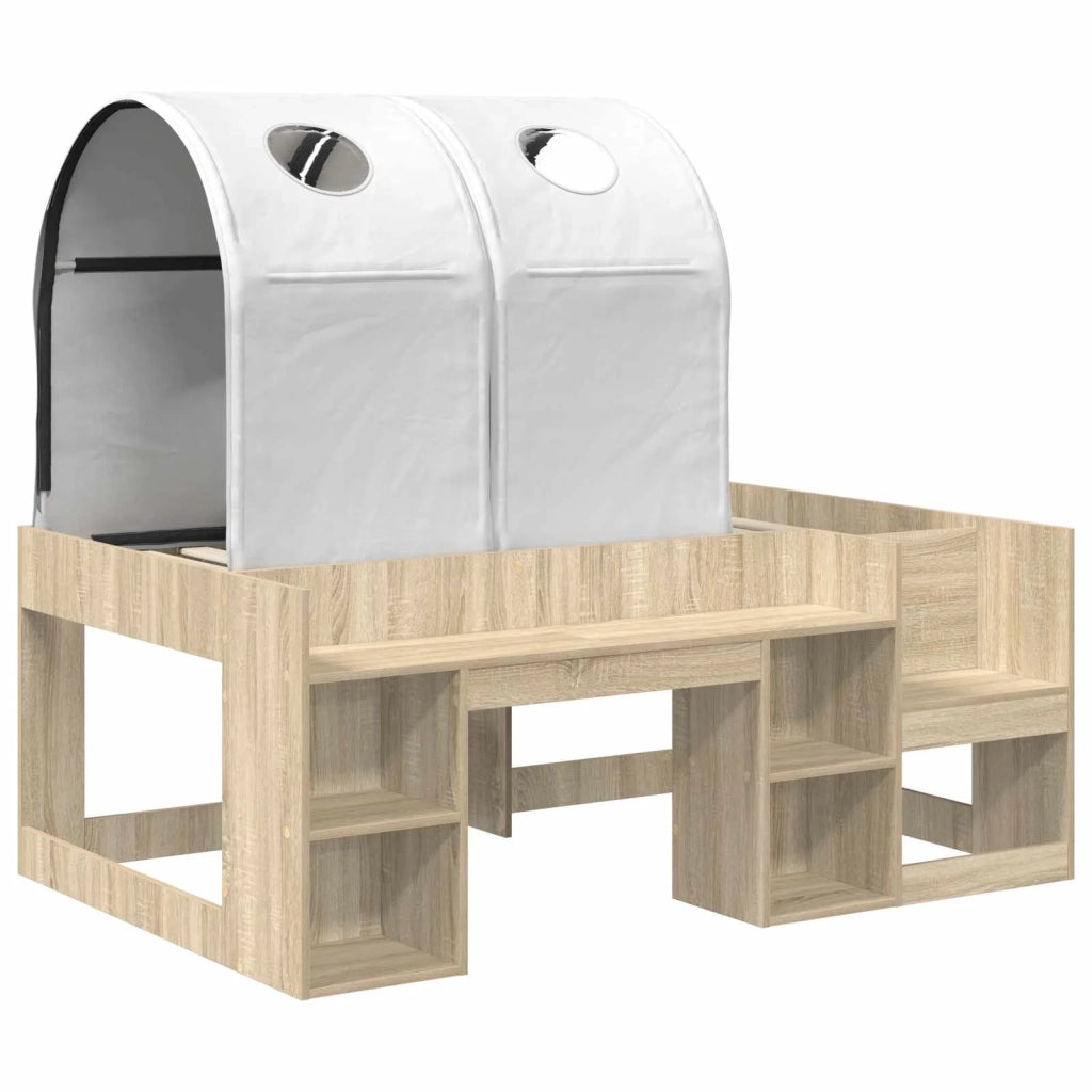 Letto con Tunnel con lo scaffale 3 pz Rovere Sonoma e Bianco 3423509