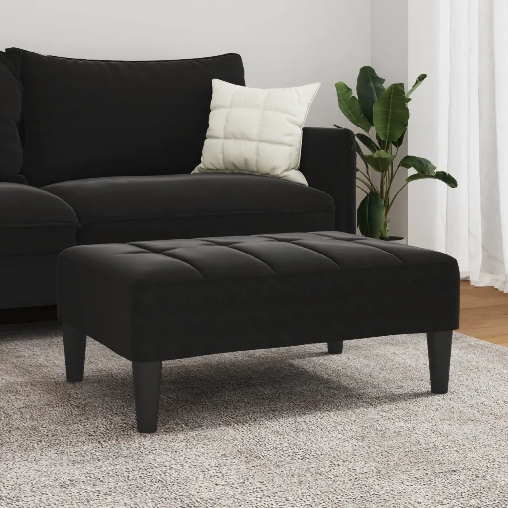 Poggiapiedi Nero 77x55x31 cm in Velluto 4007387