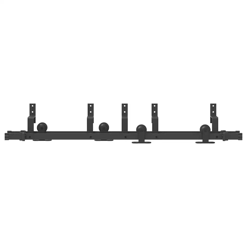 Kit di Binari per Porte Scorrevoli 152,5 cm Acciaio Nero CFW1548359