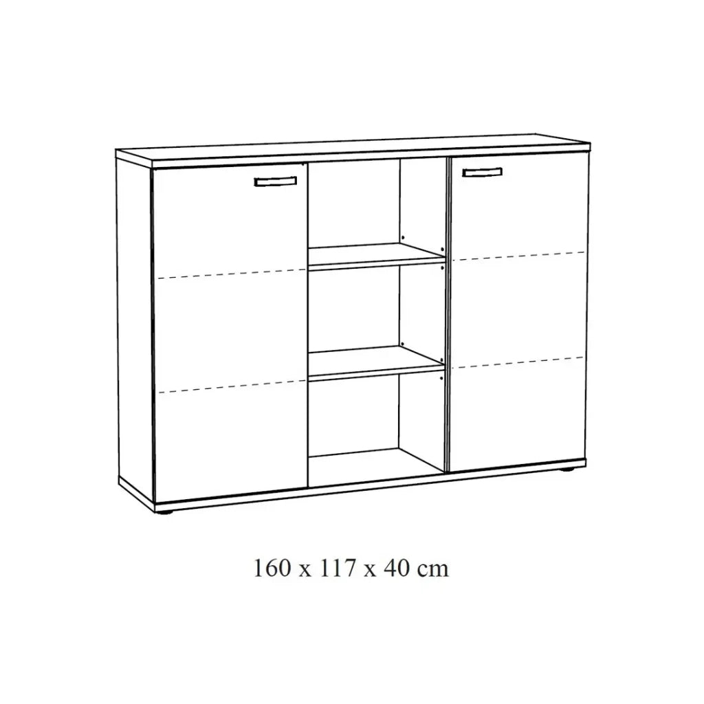 Set di 5 mobili da ufficio professionale colore rovere grezzo collezione YUKON.