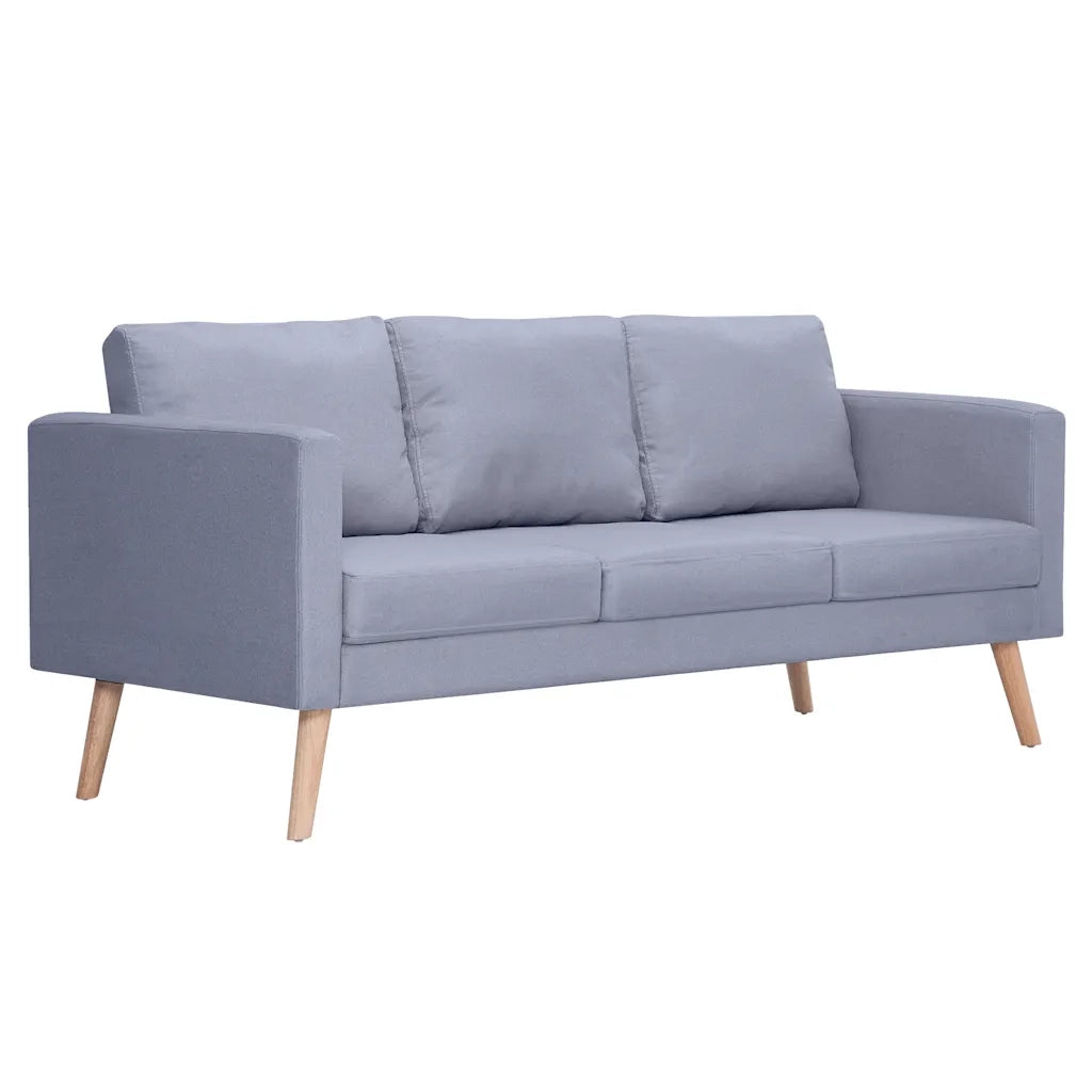 Set Divani a 2 e a 3 Posti in Tessuto Grigio Chiaro  cod mxl 9882