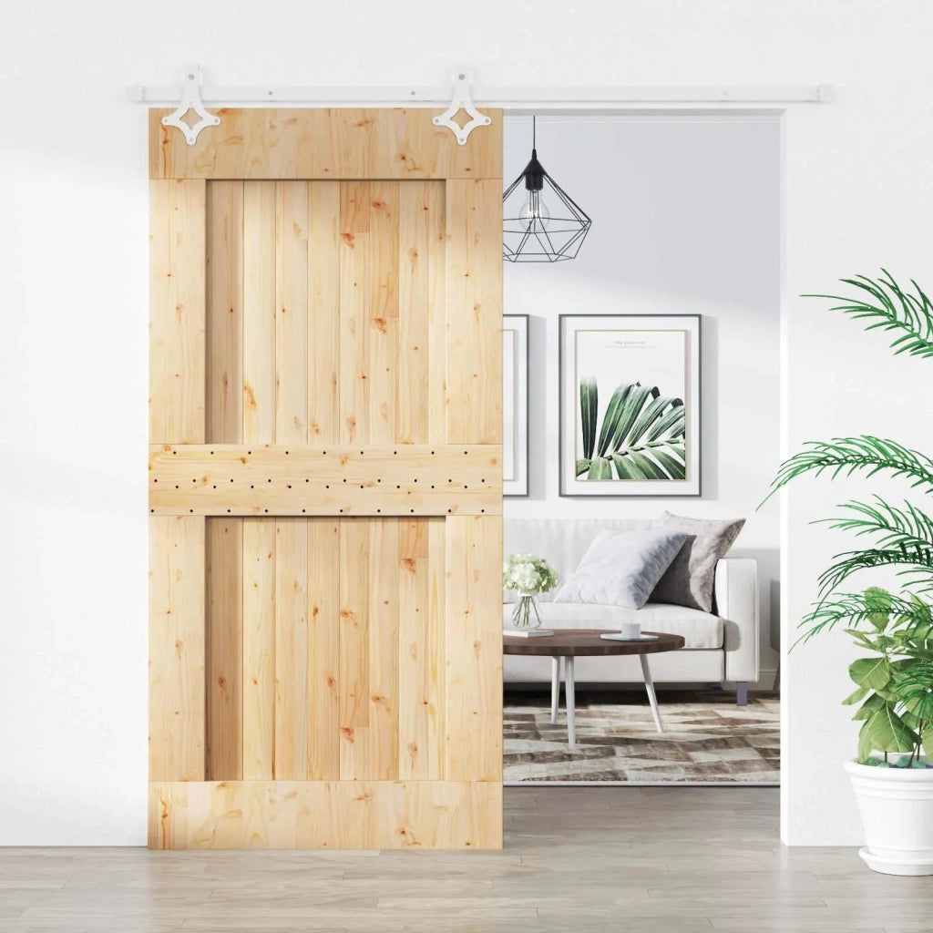 Porta scorrevole Naturale e Bianco 100 x 210 cm