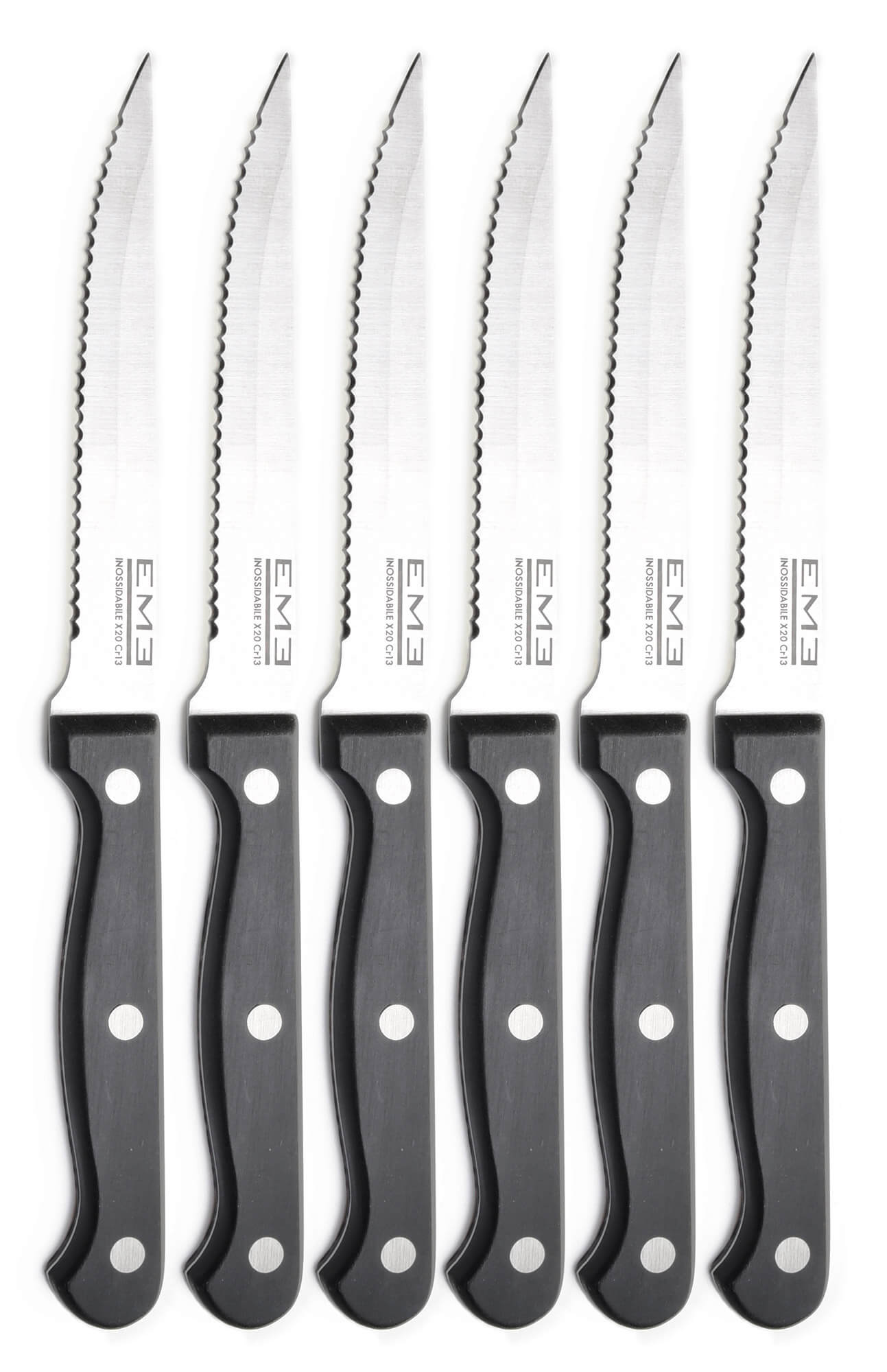 Set Coltelli per Bistecca 6 Pezzi in Acciaio Eme Rodeo