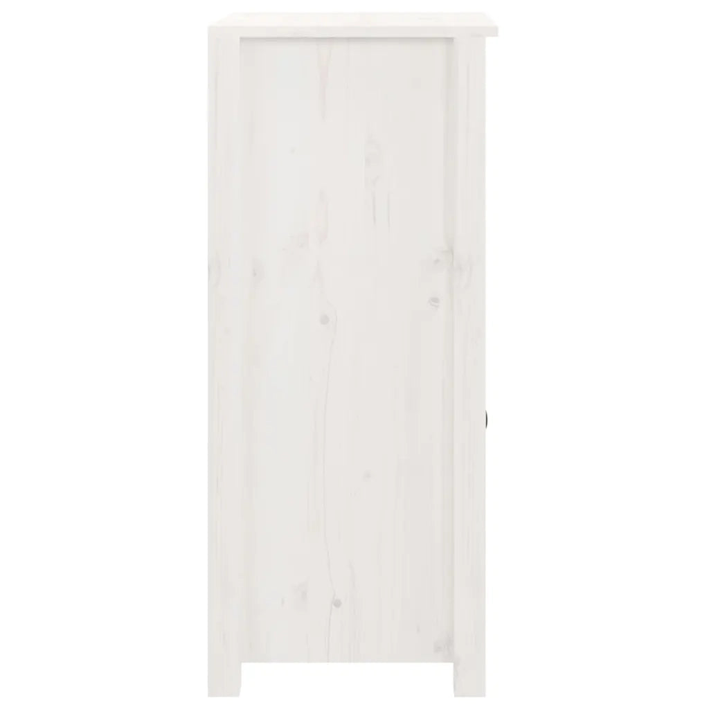 Credenza Bianca 40x35x80 cm in Legno Massello di Pino 813756