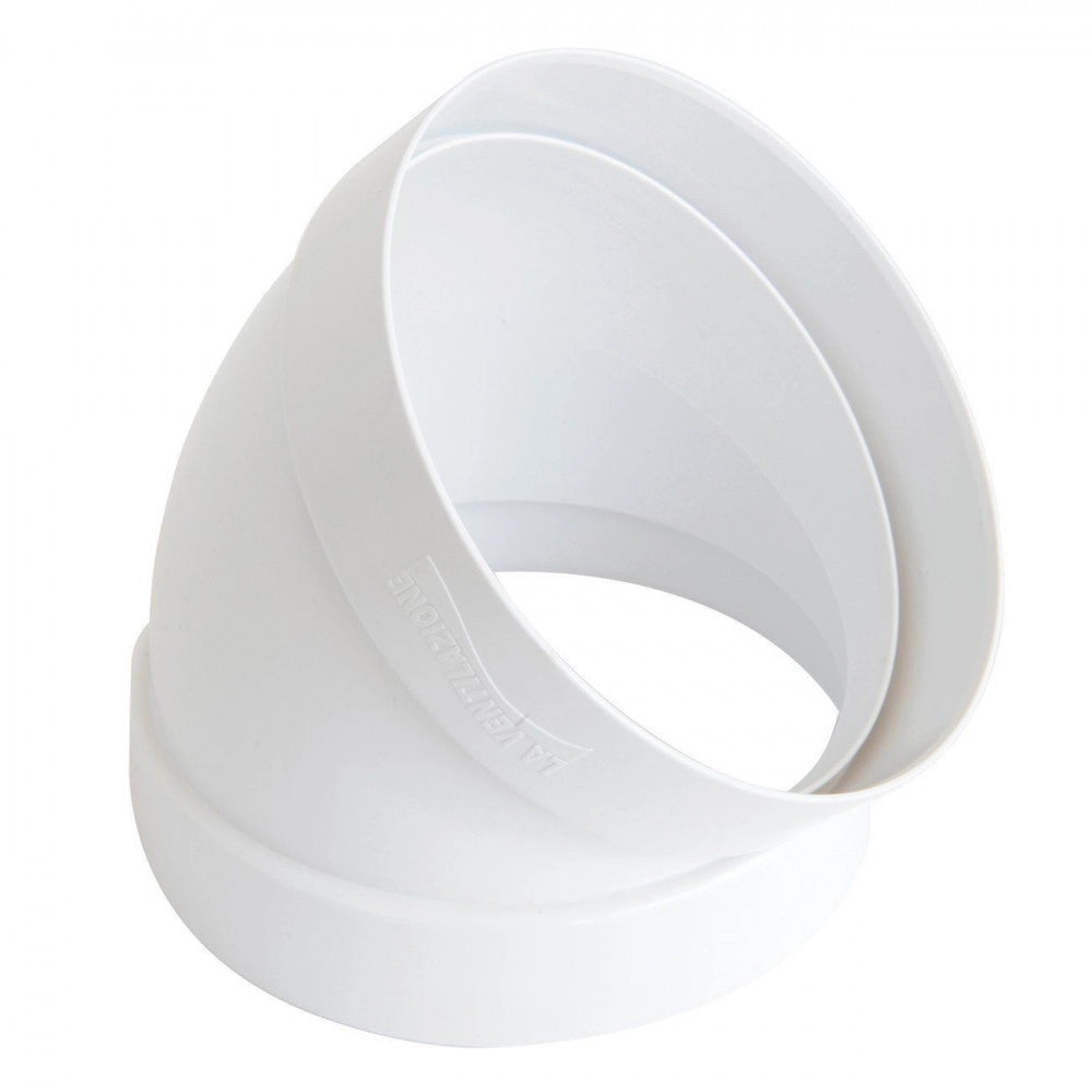 First 100mm a 45° curva semicurva gomito ff per tubi tondi aerazione cappa