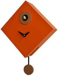 Orologio a Cucù da Parete 25x25x11cm Pirondini Italia Rombino Arancio