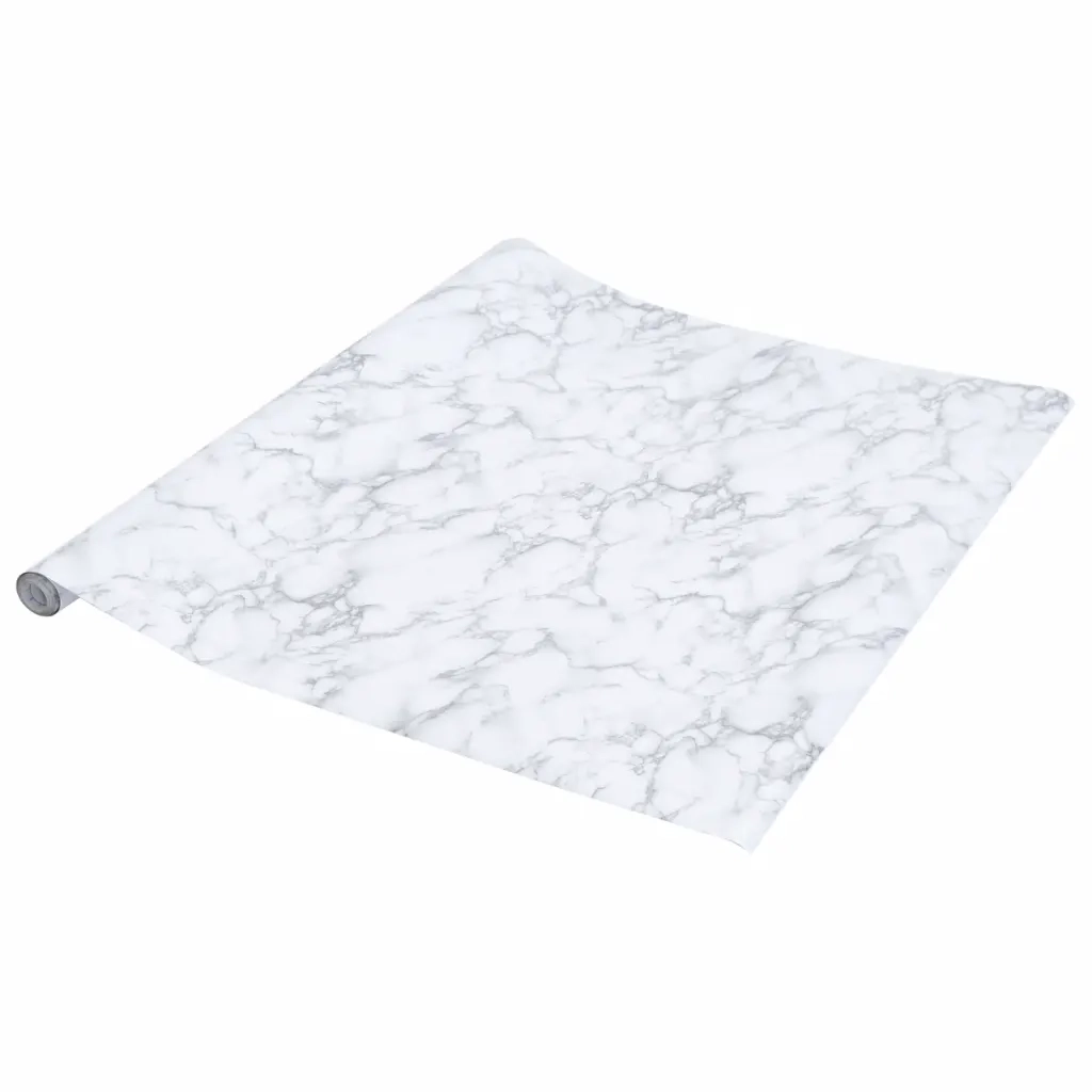 Adesivi per Mobili Autoadesivi Bianco Marmoreo 90x500 cm in PVC CFW8996457