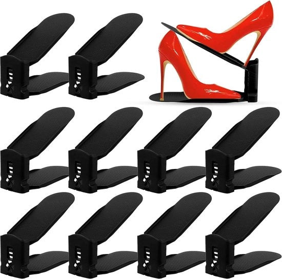 Sistema di Organizzazione per Scarpe Flessibile Sistema di Organizzazione per Scarpe - Risparmio di Spazio - Materiale PP - Duraturo - Facile da Pulire - Nero