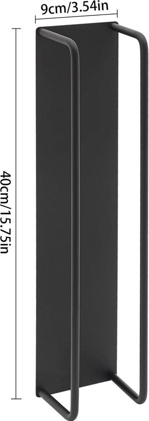Scaffale per asciugamani - Raccogli asciugamani - Per bagno - Per 5 asciugamani arrotolati - In acciaio inossidabile - Nero - 40x9cm