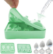 Blocchi di ghiaccio in forma di cubo in silicone con coperchio - BPA libero - riutilizzabile - sovrapponibile - 3 pezzi - contenitore per cubetti di ghiaccio