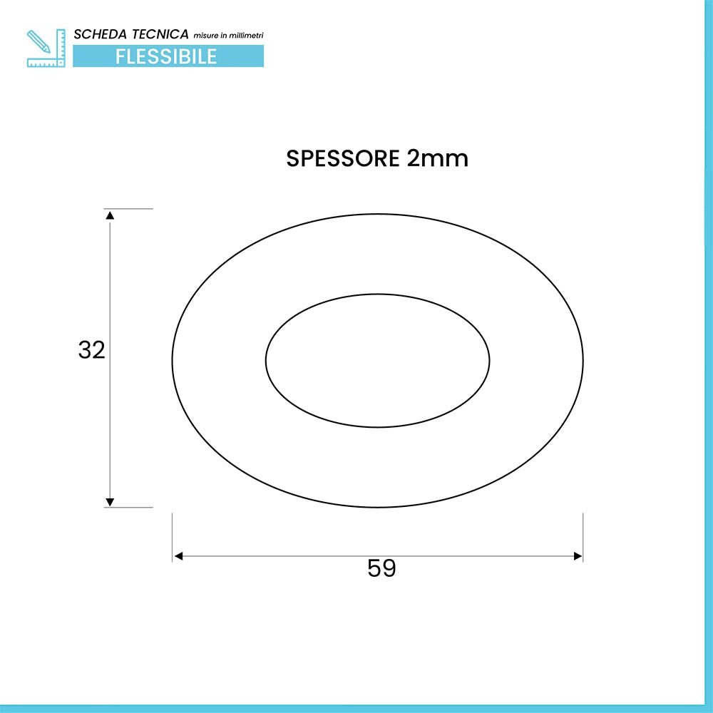 Guarnizione per cassetta ad incasso Grohe 42310000 da 59x32x2 mm